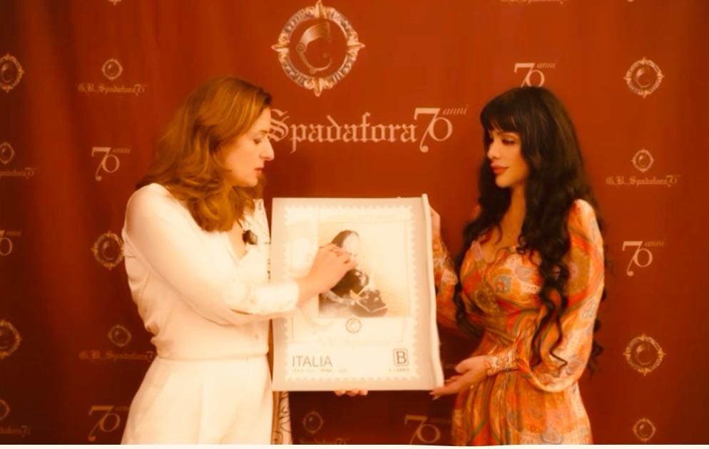 Monica Spadafora alla celebrazione del Francobollo dedicato al Padre e Anita Lo Mastro - Ceo e Founder Excellence Italy.luxury